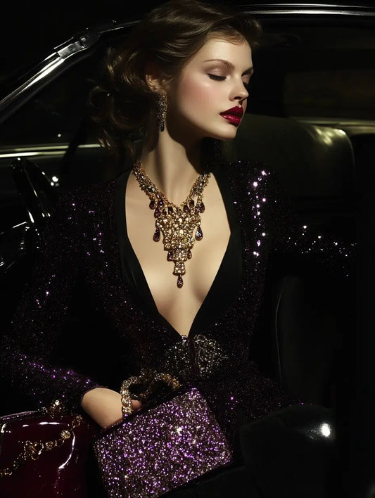 An image of a luxuriously dressed woman representing the energy of the Gold Digger Spell