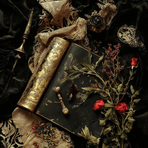 Magickal herbs on an altar.