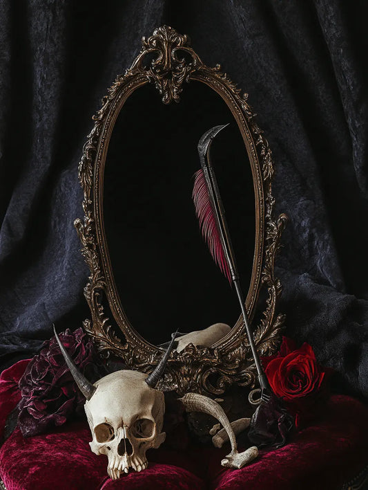 A mirror symbolizing return to sender rituals