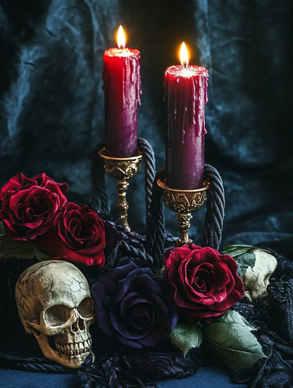 An image of a broken cord around two candles representing the energy of the Break Up Spell