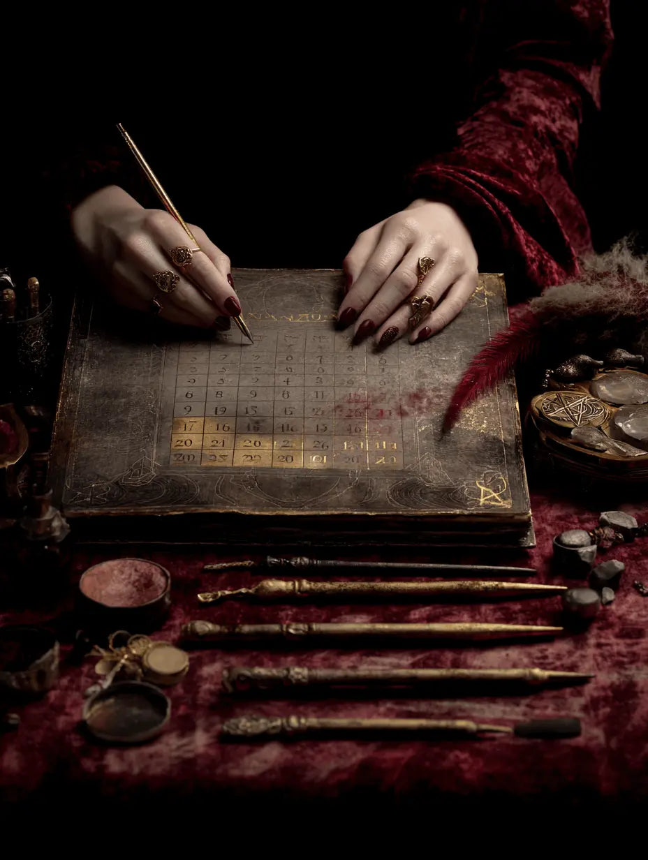 Woman hands planning a schedule.