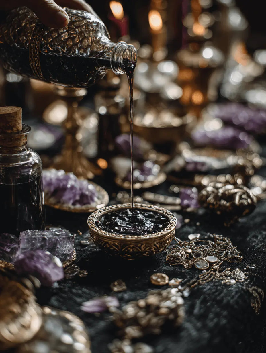Woman preparing a potion.