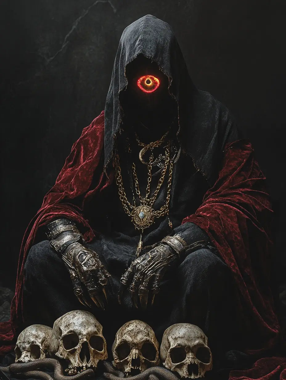 An image of a seated man with a third red eye representing the energy of the Third Eye Awakening Ritual