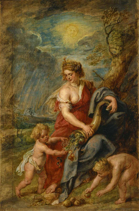 Painting of the Greek Goddess Tykhé (Tyché)..